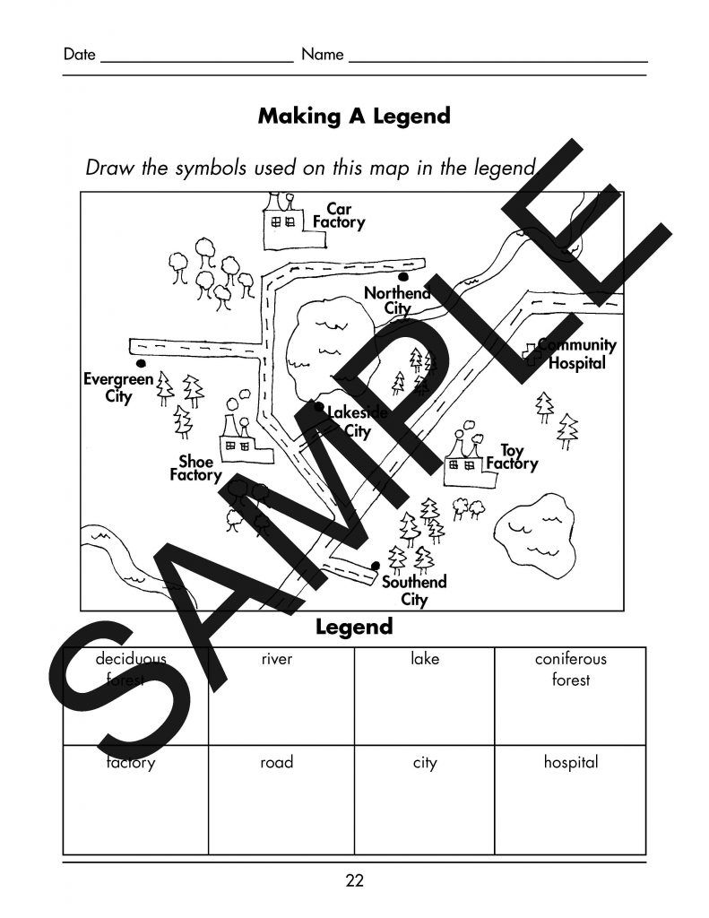 Map Skills – Making a Legend Activity Sheet (PDF) – Publishing + Design